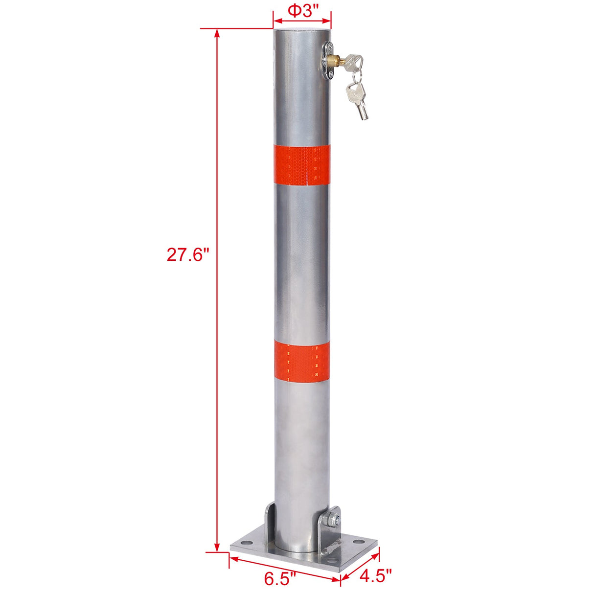 Parking Bollard Pole Barrier with Lock Car Parking Protection Post Home Garage Street Decor Parking Barrier Round Gray - Fab Heavy Parts