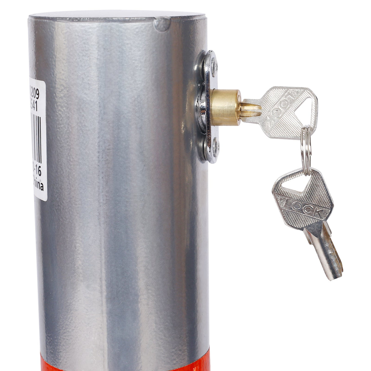 Parking Bollard Pole Barrier with Lock Car Parking Protection Post Home Garage Street Decor Parking Barrier Round Gray - Fab Heavy Parts