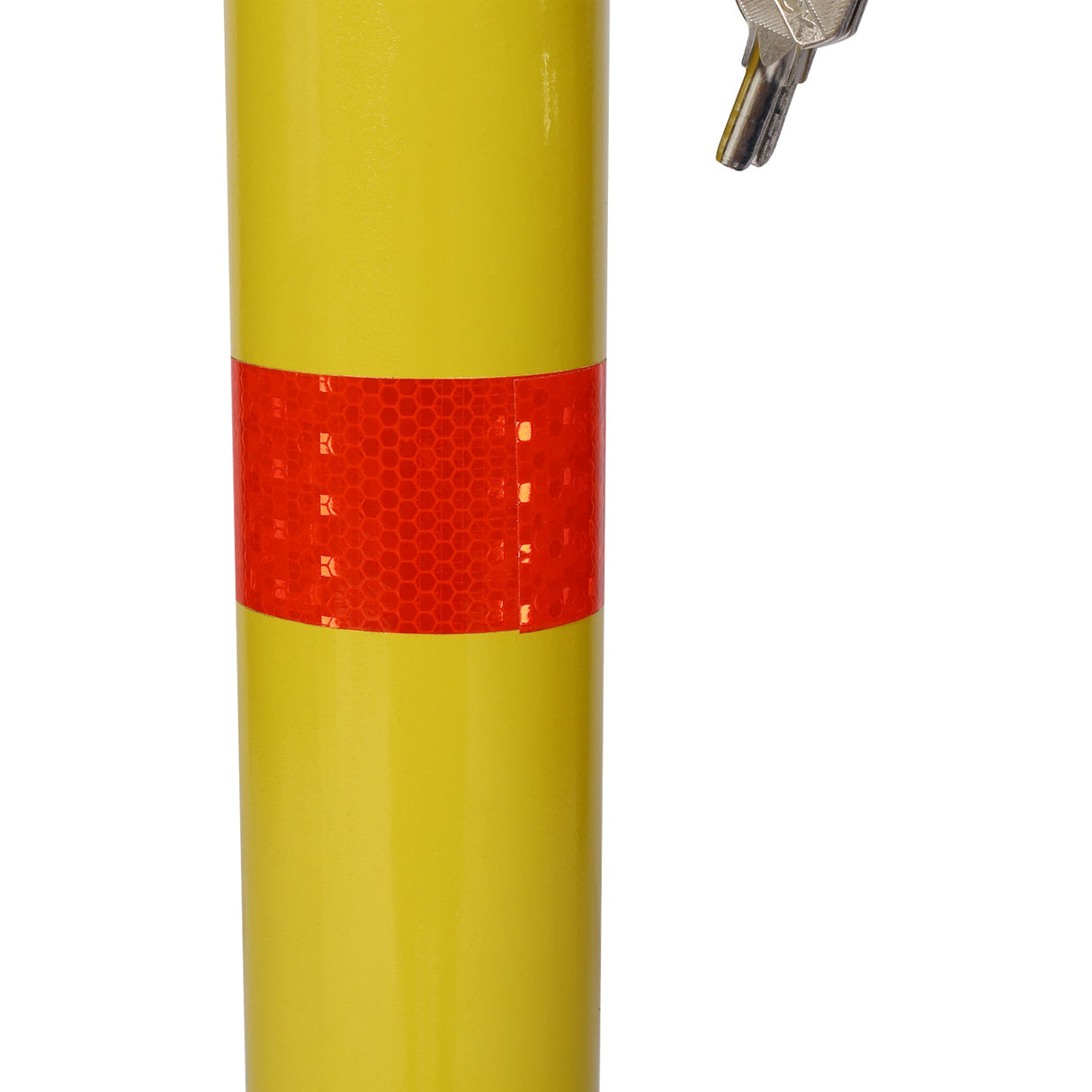 Parking Bollard Pole Barrier with Lock Car Protection Posts Round - Yellow - Fab Heavy Parts