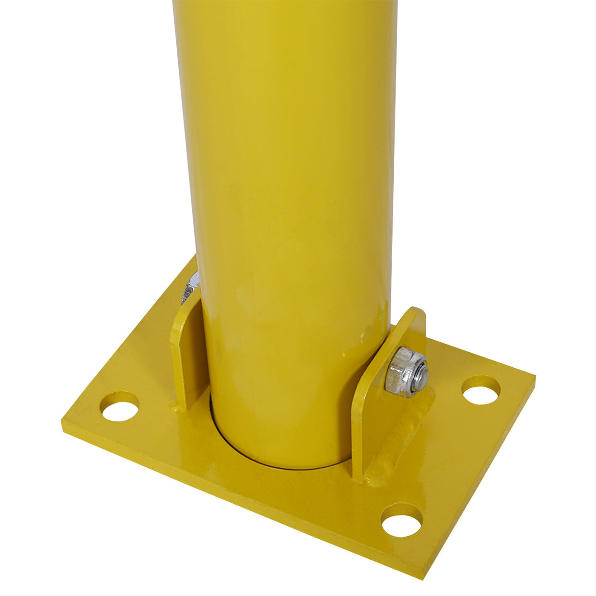 Parking Bollard Pole Barrier with Lock Car Protection Posts Round - Yellow - Fab Heavy Parts