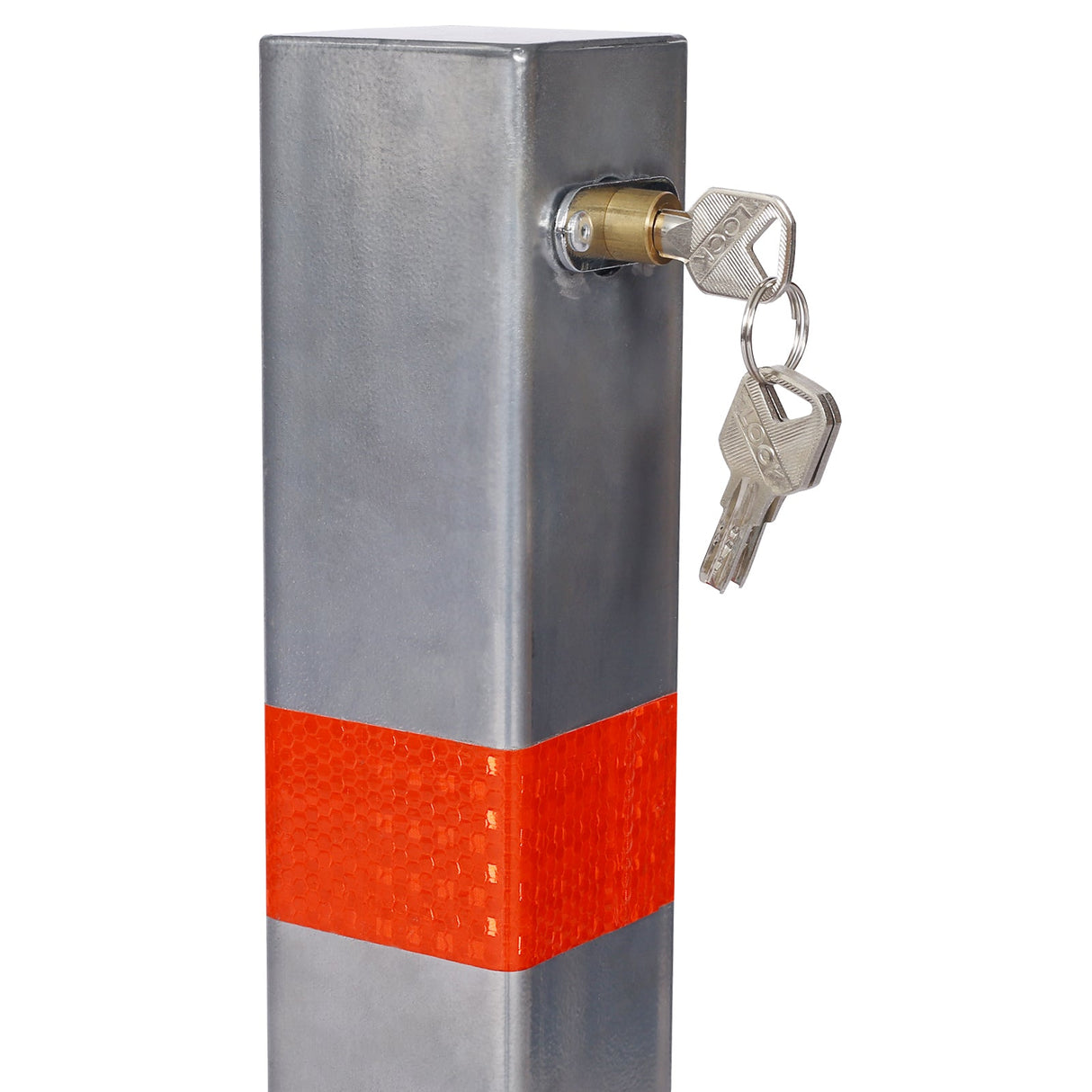 Parking Bollard Pole Barrier with Lock Square - Gray - Fab Heavy Parts