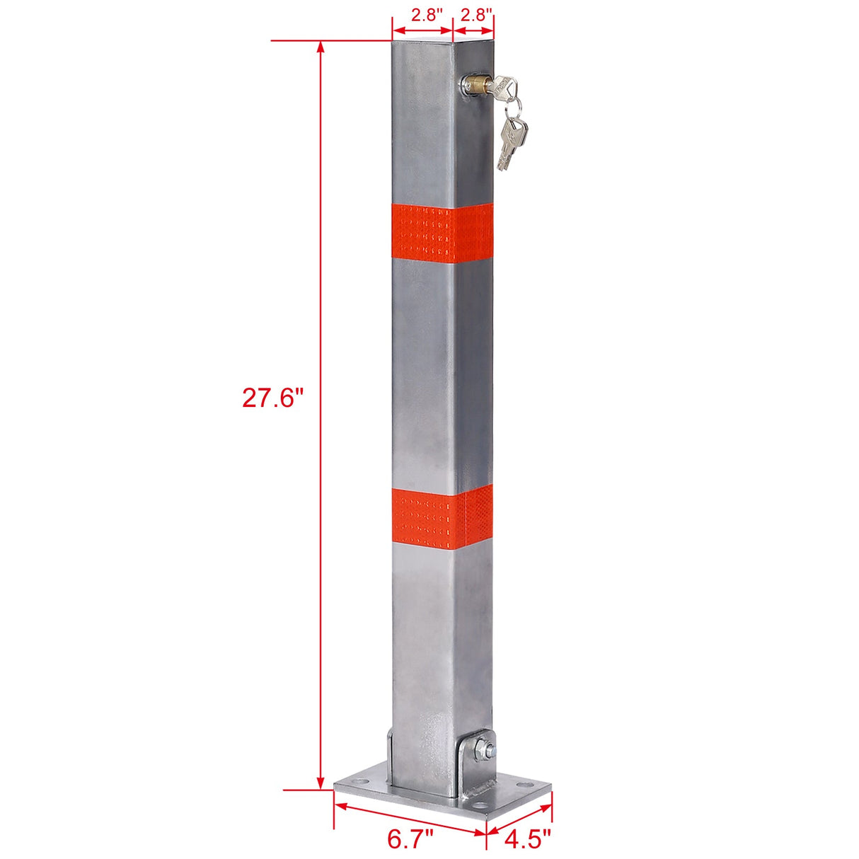 Parking Bollard Pole Barrier with Lock Square - Gray - Fab Heavy Parts