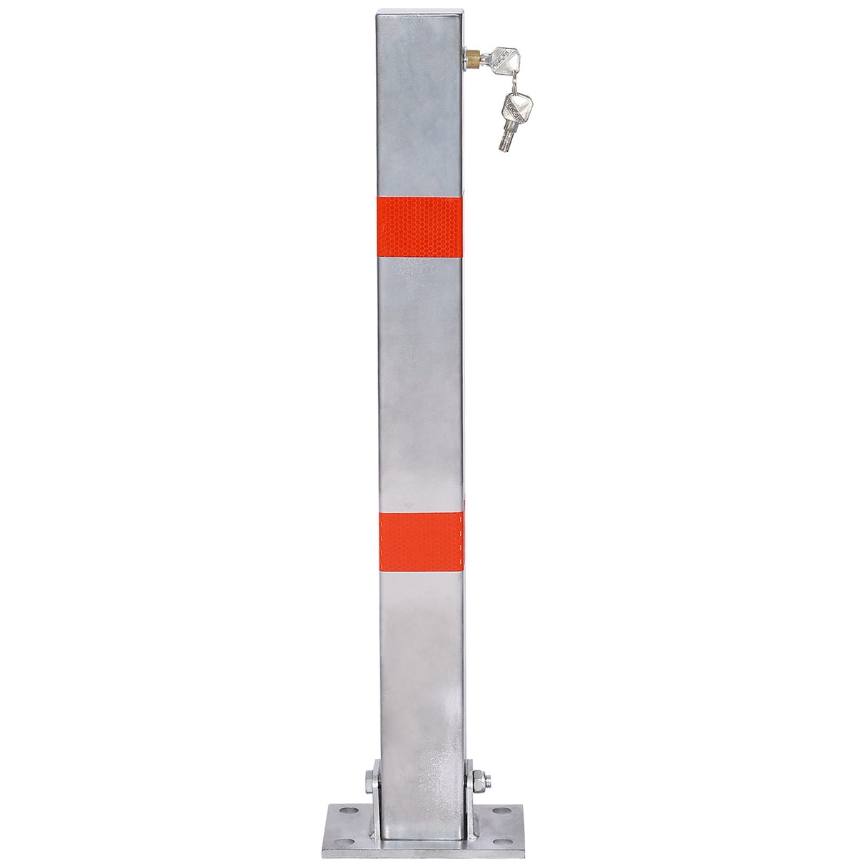 Parking Bollard Pole Barrier with Lock Square - Gray - Fab Heavy Parts