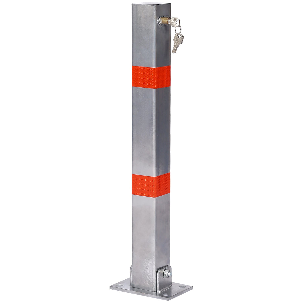 Parking Bollard Pole Barrier with Lock Square - Gray - Fab Heavy Parts