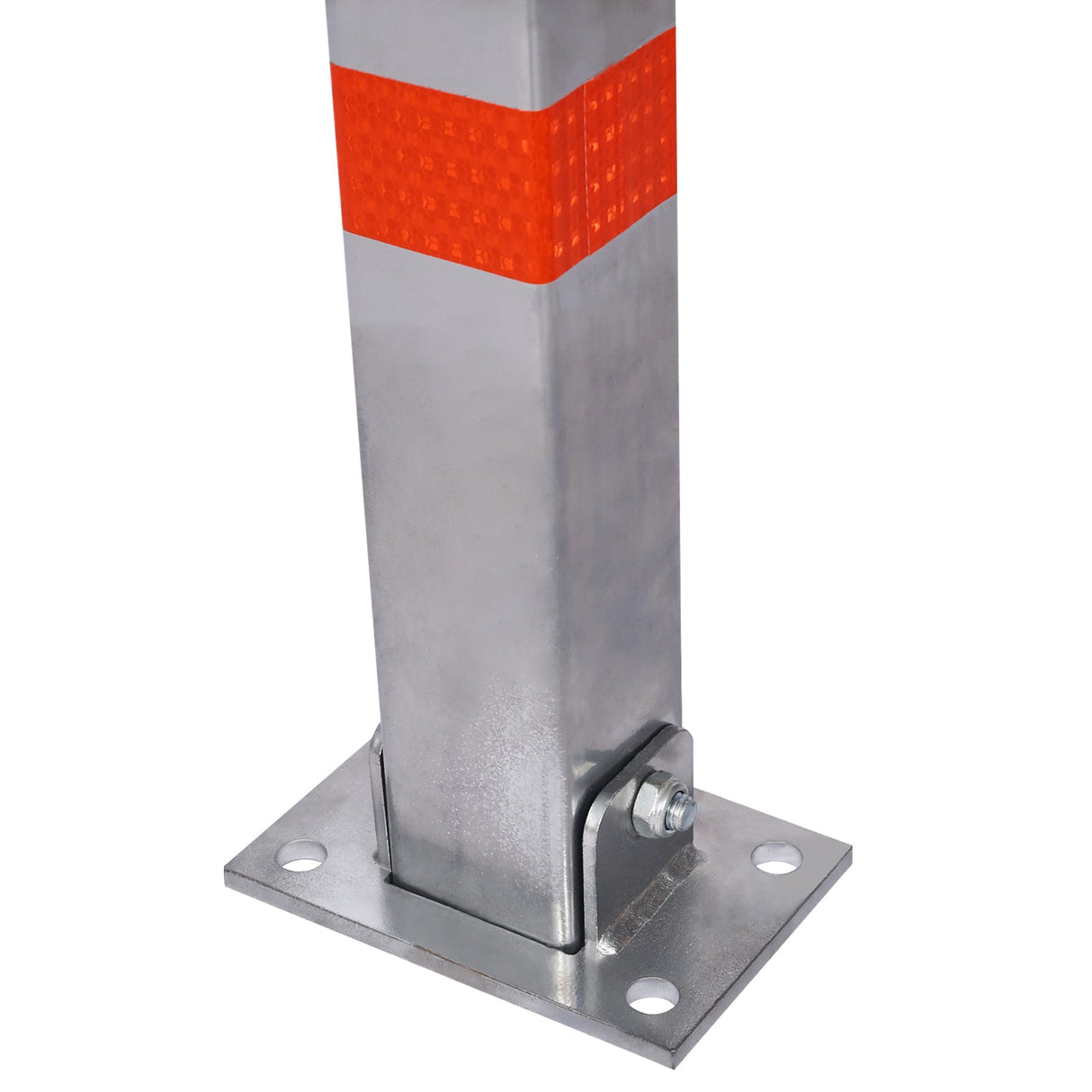 Parking Bollard Pole Barrier with Lock Square - Gray - Fab Heavy Parts