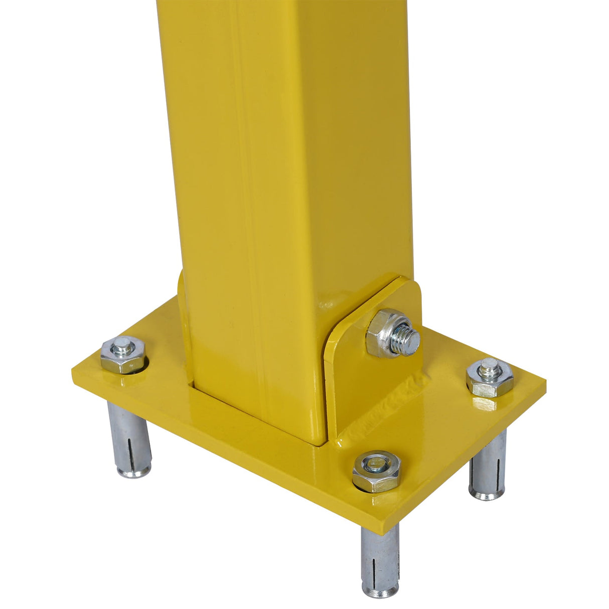 Parking Bollard Pole Barrier with Lock Square - Yellow - Fab Heavy Parts