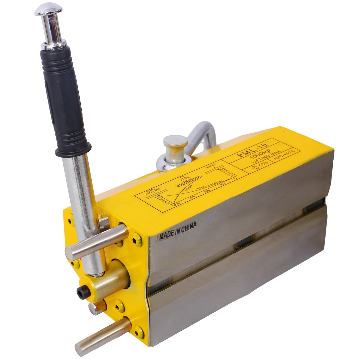 Permanent Magnetic Lifting with Release 2200lbs/1000kg Heavy Duty Magnet 2.5 Safety Factor Neodymium & Steel - Fab Heavy Parts
