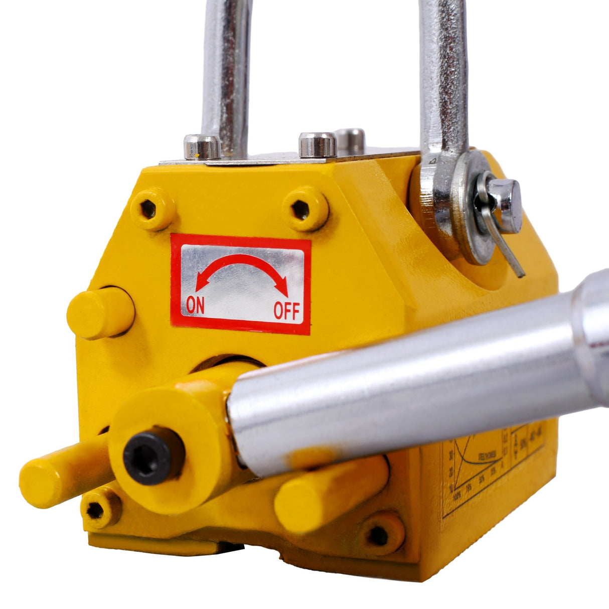 Permanent Magnetic Lifting with Release 220lbs/100kg Heavy Duty Magnet 2.5 Safety Factor Neodymium & Steel - Fab Heavy Parts