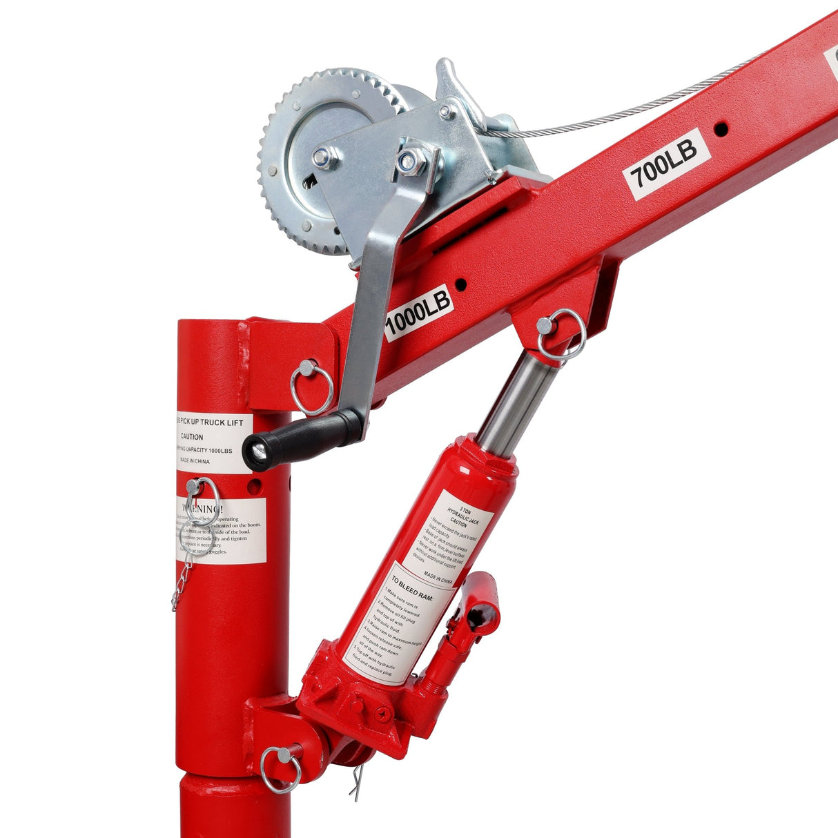 Pickup Truck Crane With Manual Winch Four Capacity for 500 lbs 600 lbs 700 lbs 1000 lbs Heavy Duty Lifting - Fab Heavy Parts