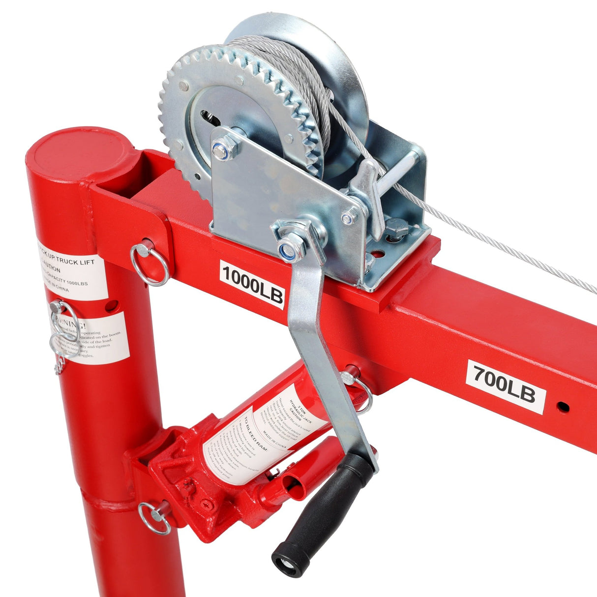 Pickup Truck Crane With Manual Winch Four Capacity for 500 lbs 600 lbs 700 lbs 1000 lbs Heavy Duty Lifting - Fab Heavy Parts