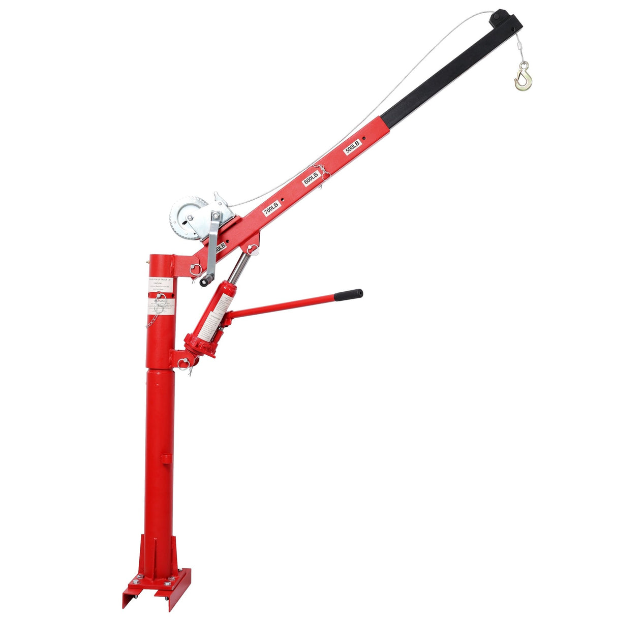 Pickup Truck Crane With Manual Winch Four Capacity for 500 lbs 600 lbs 700 lbs 1000 lbs Heavy Duty Lifting - Fab Heavy Parts