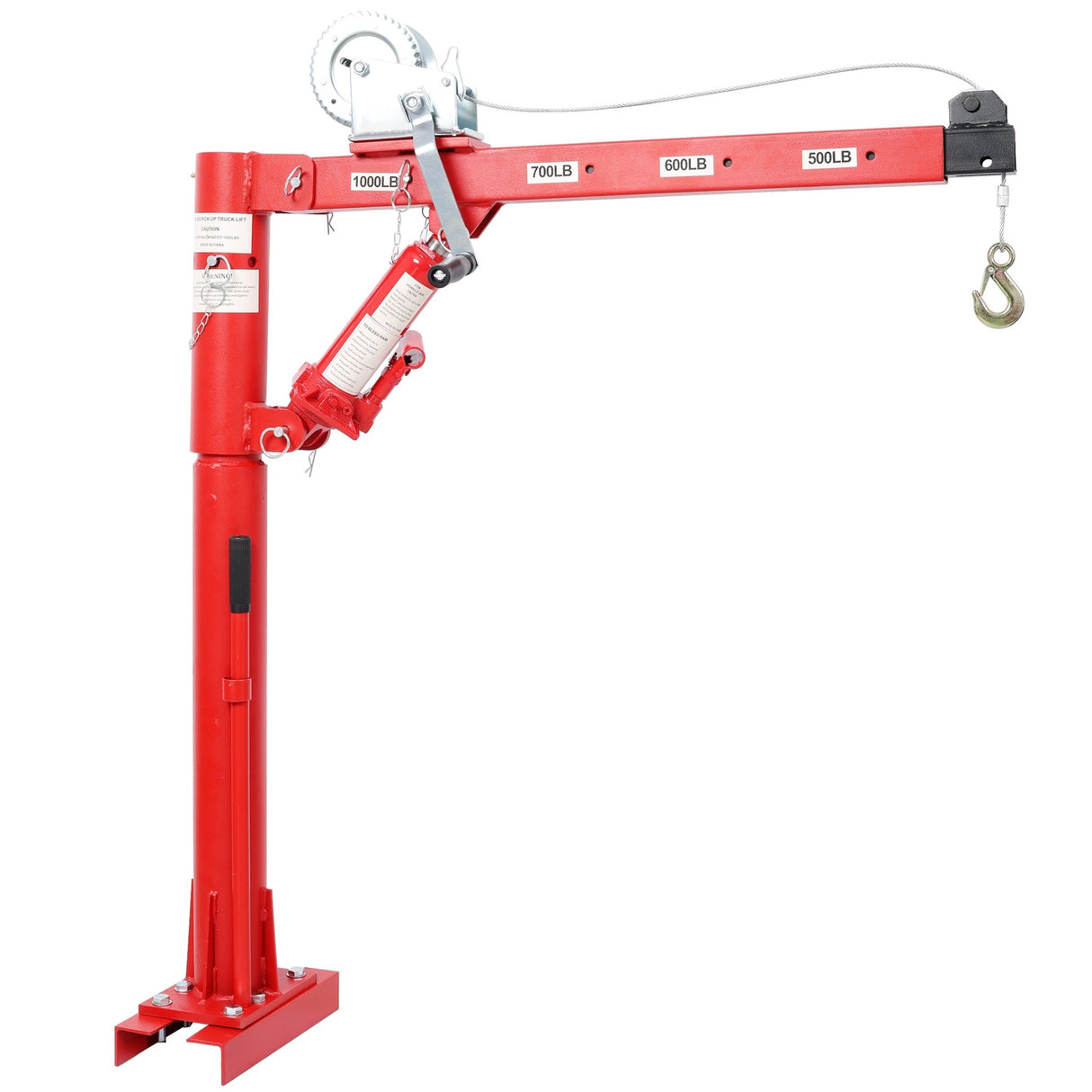 Pickup Truck Crane With Manual Winch Four Capacity for 500 lbs 600 lbs 700 lbs 1000 lbs Heavy Duty Lifting - Fab Heavy Parts