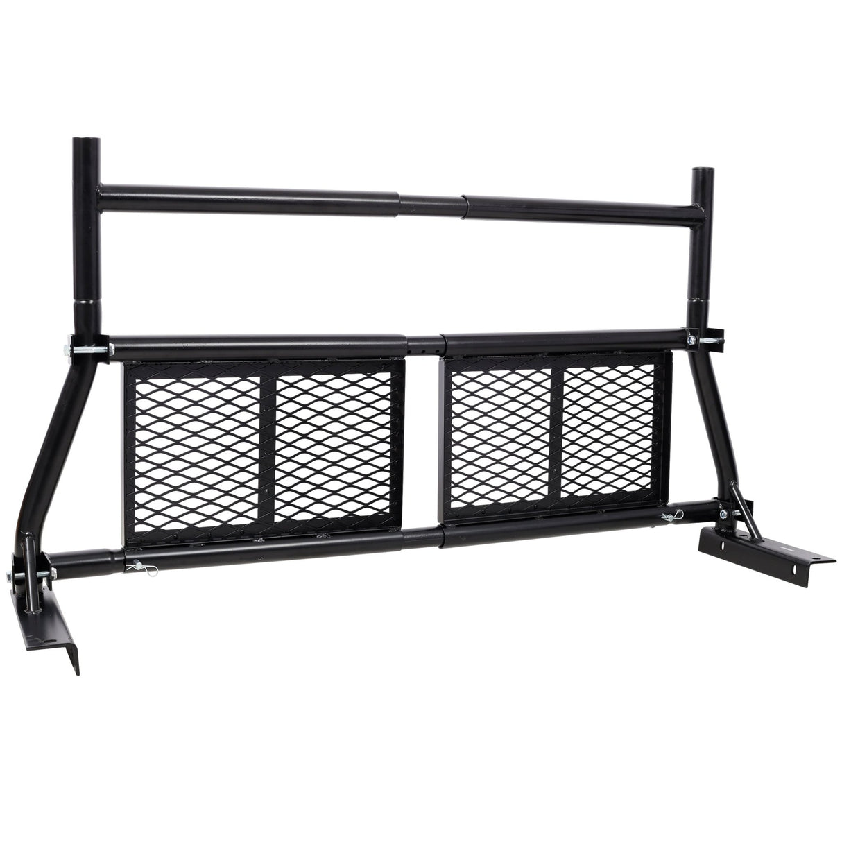 Pickup Truck Headache Rack Adjustable Steel Truck Back Rack Mesh Window Protector Head Frame Bed - Black - Fab Heavy Parts