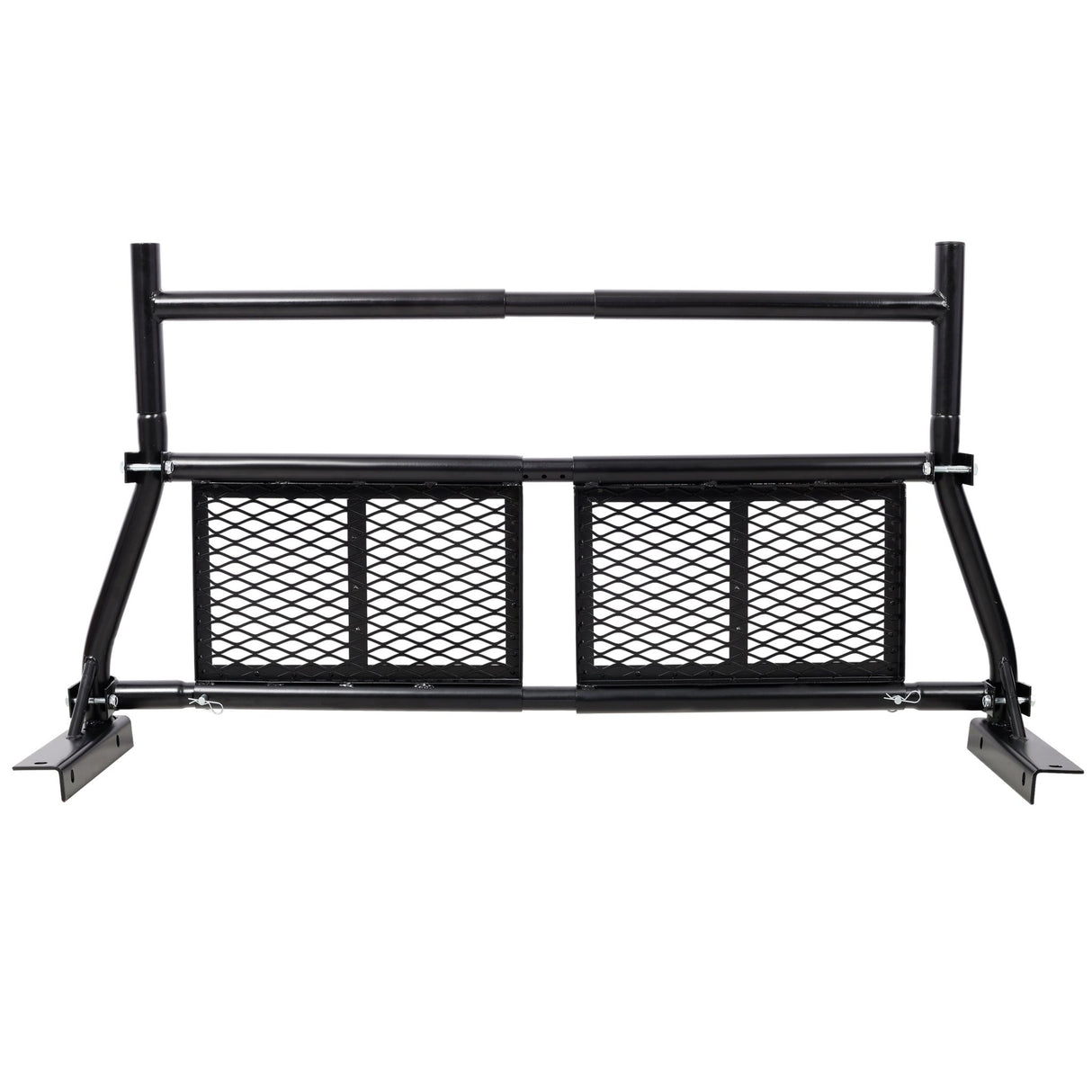 Pickup Truck Headache Rack Adjustable Steel Truck Back Rack Mesh Window Protector Head Frame Bed - Black - Fab Heavy Parts