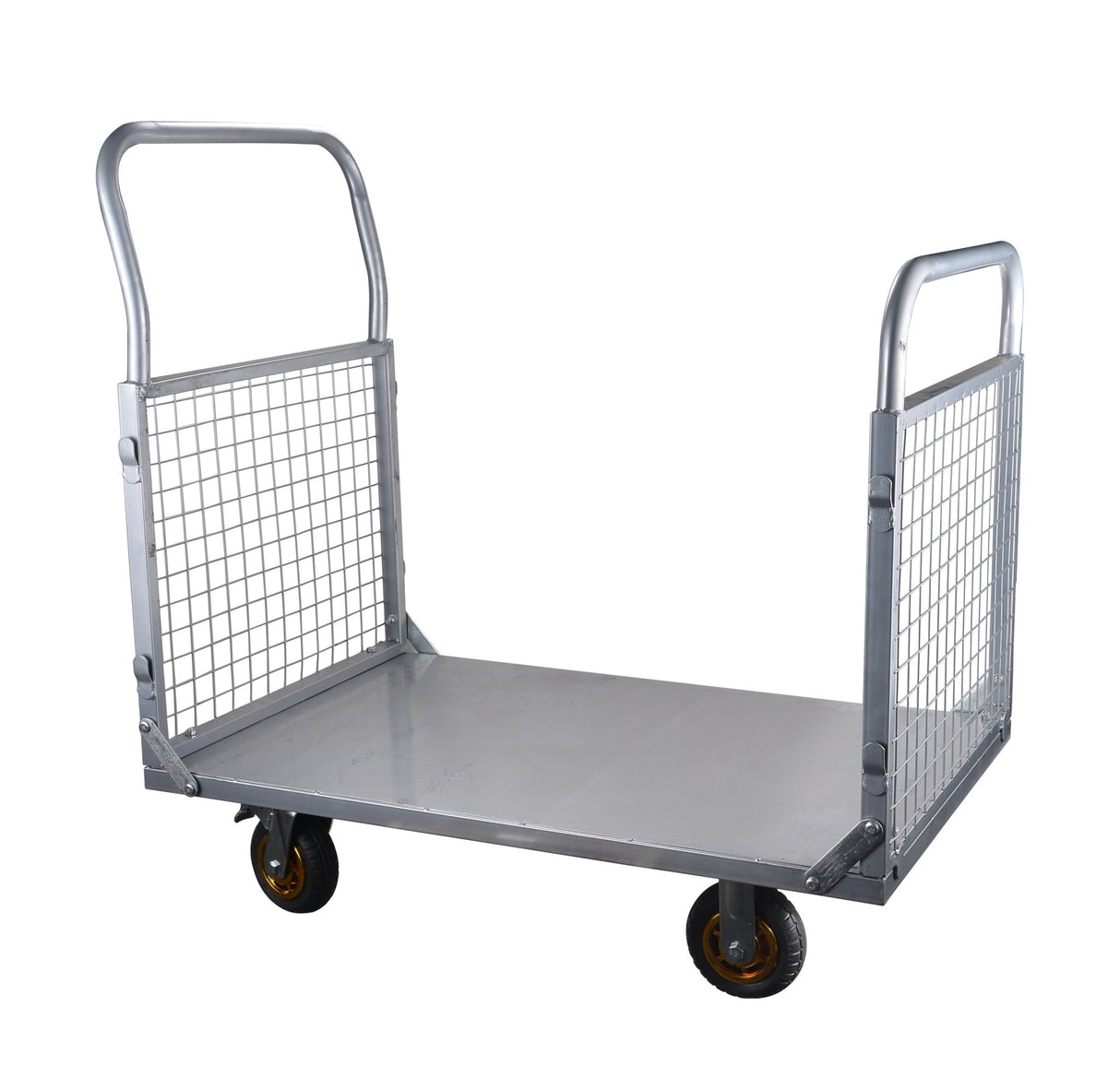 Platform Truck with Cage 6 - in - 1 Platform Hand Truck with 6" Casters Removable Side Swivel Wheel 1800lbs Capacity - Fab Heavy Parts
