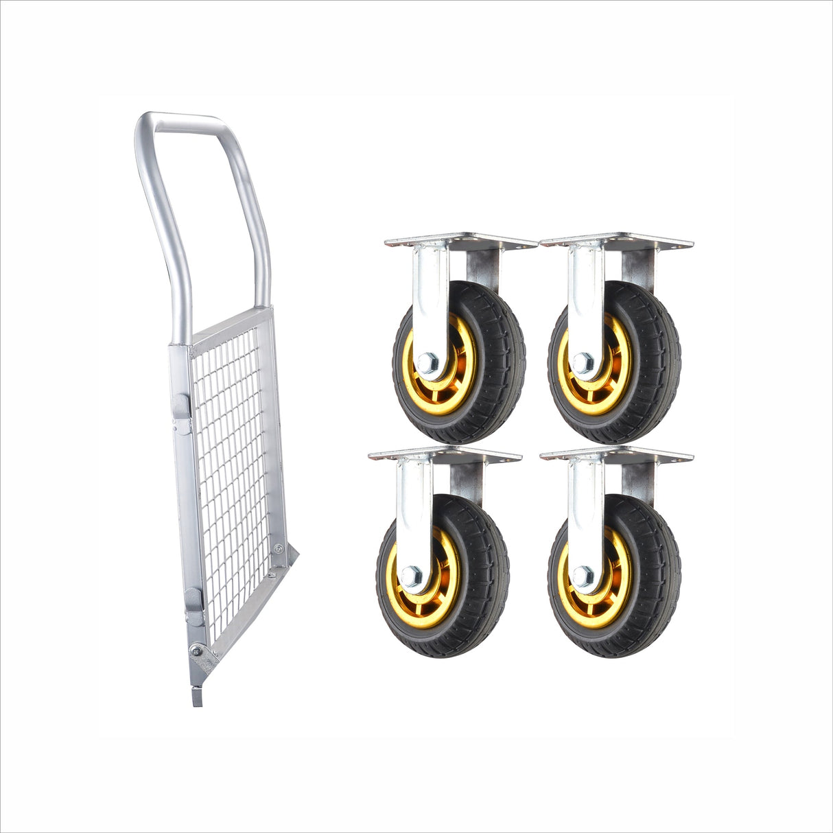 Platform Truck with Cage 6 - in - 1 Platform Hand Truck with 6" Casters Removable Side Swivel Wheel 1800lbs Capacity - Fab Heavy Parts