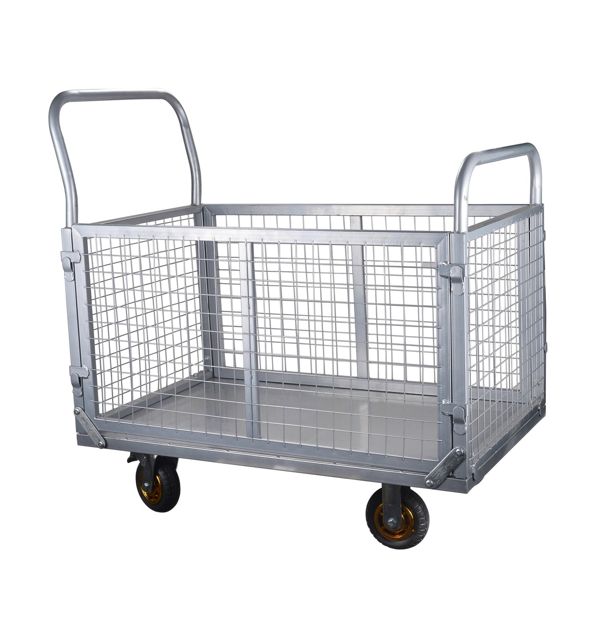 Platform Truck with Cage 6 - in - 1 Platform Hand Truck with 6" Casters Removable Side Swivel Wheel 1800lbs Capacity - Fab Heavy Parts