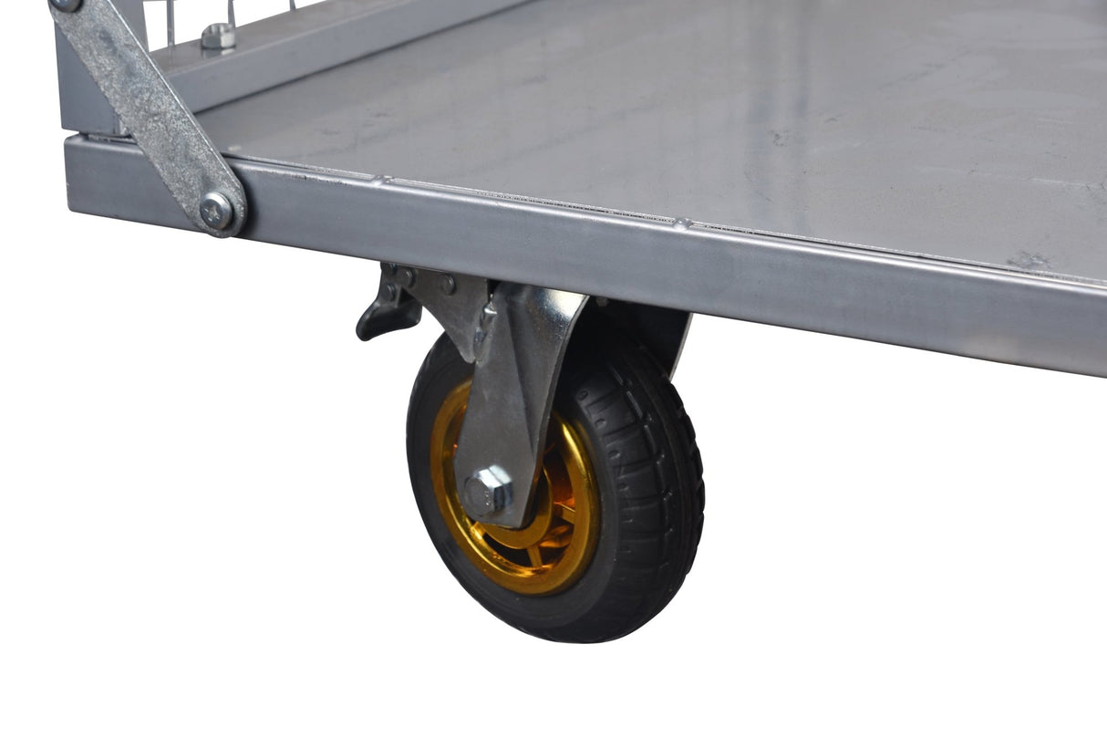 Platform Truck with Cage 6 - in - 1 Platform Hand Truck with 6" Casters Removable Side Swivel Wheel 1800lbs Capacity - Fab Heavy Parts