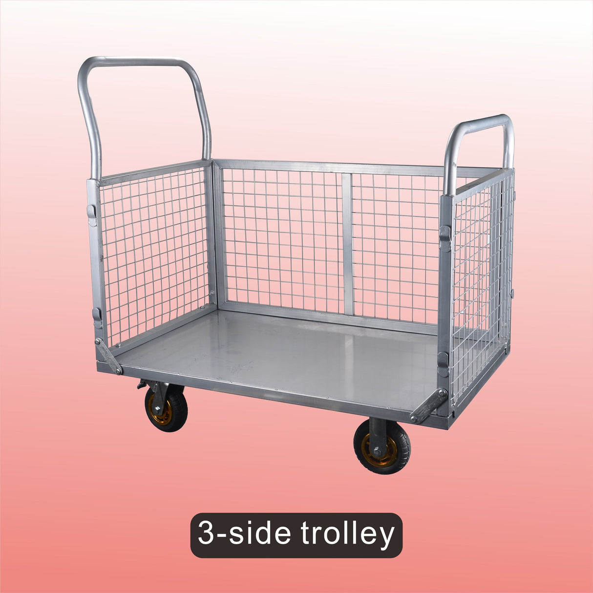 Platform Truck with Cage 6 - in - 1 Platform Hand Truck with 6" Casters Removable Side Swivel Wheel 1800lbs Capacity - Fab Heavy Parts
