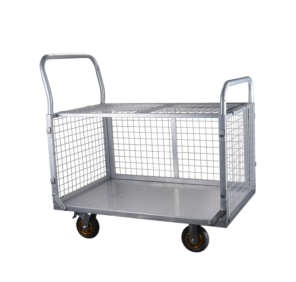 Platform Truck with Cage 6 - in - 1 Platform Hand Truck with 6" Casters Removable Side Swivel Wheel 1800lbs Capacity - Fab Heavy Parts