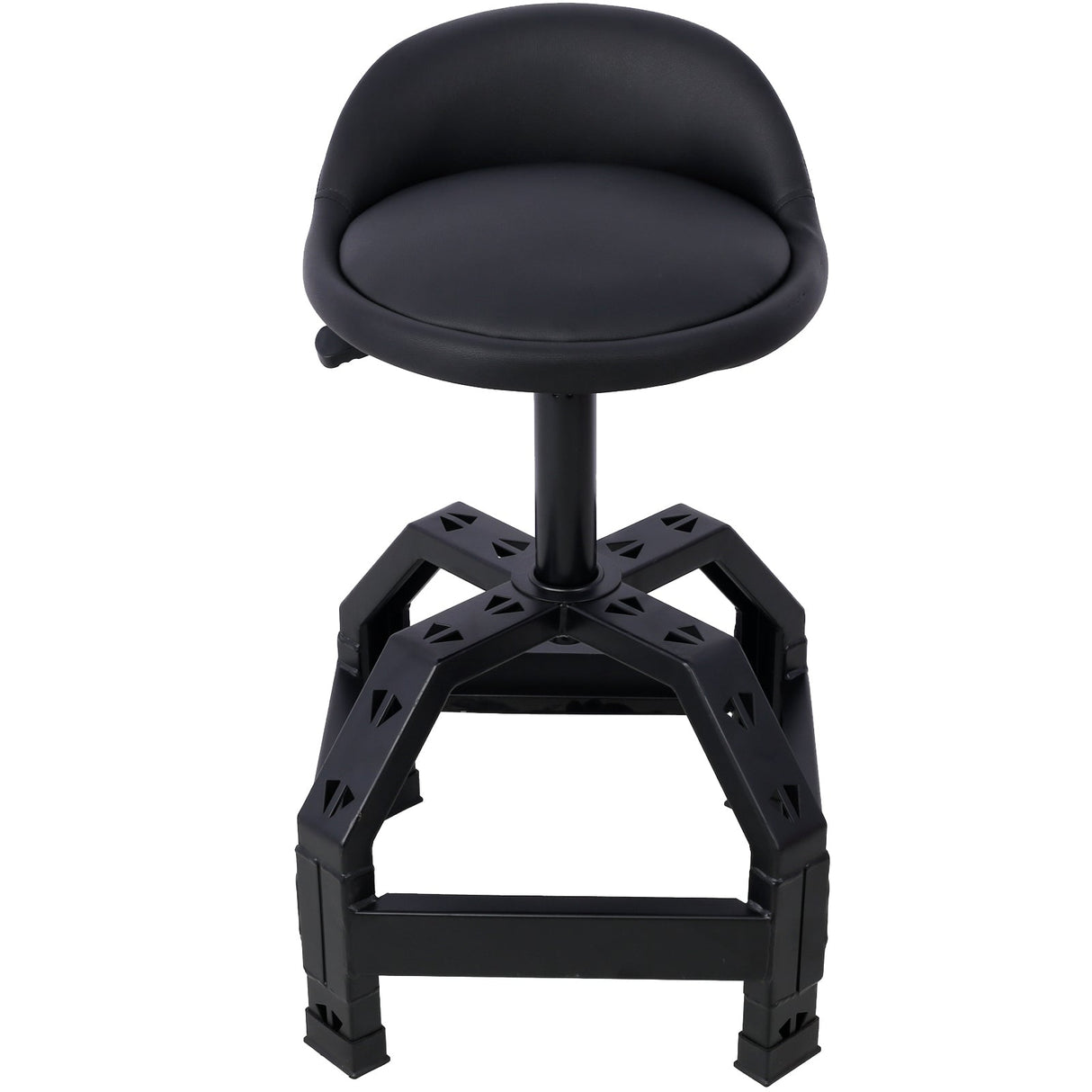Pneumatic 360 Degree Swivel Stool Mechanics Rolling Creeper Seat Heavy Duty Black 300 lbs Capacity - Fab Heavy Parts