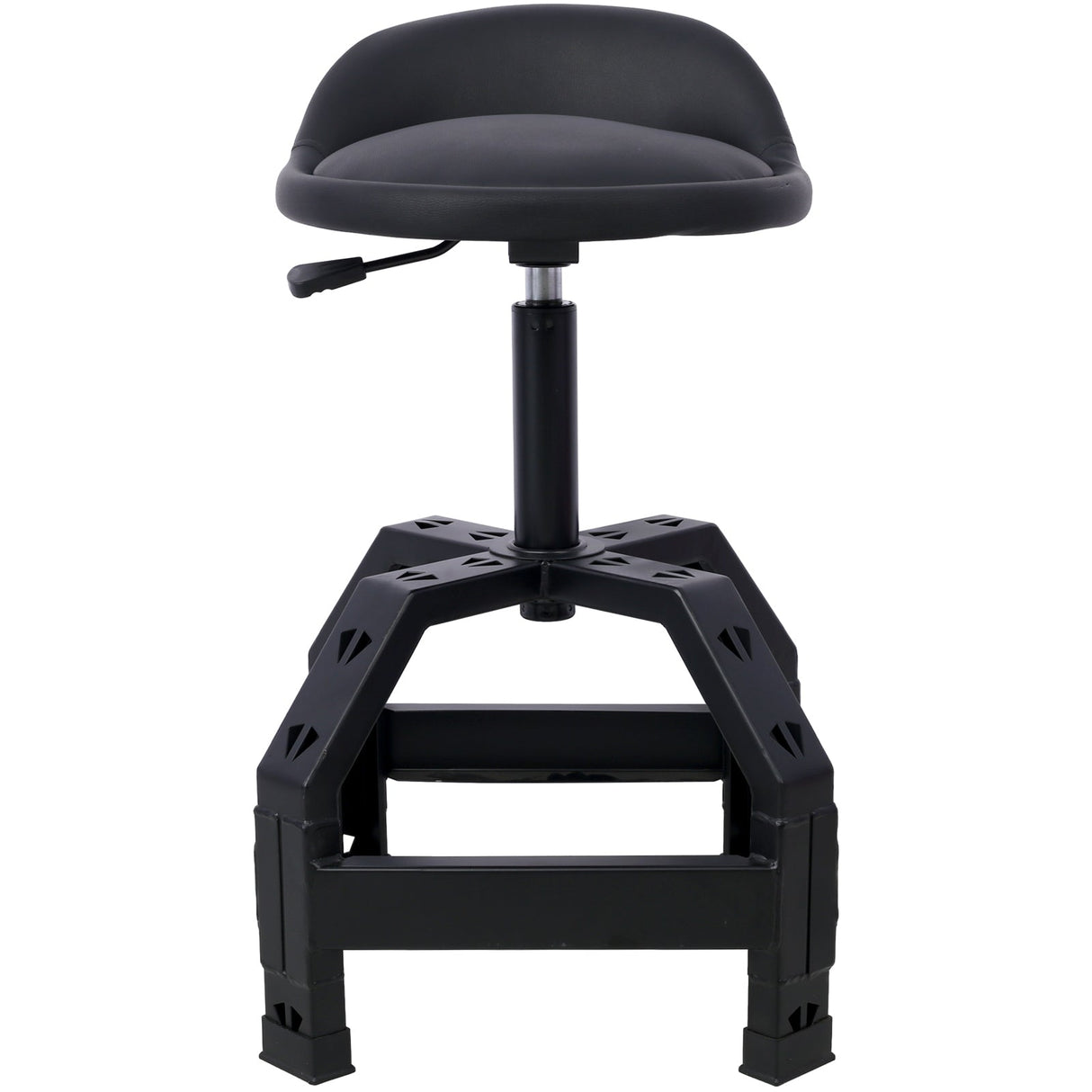 Pneumatic 360 Degree Swivel Stool Mechanics Rolling Creeper Seat Heavy Duty Black 300 lbs Capacity - Fab Heavy Parts