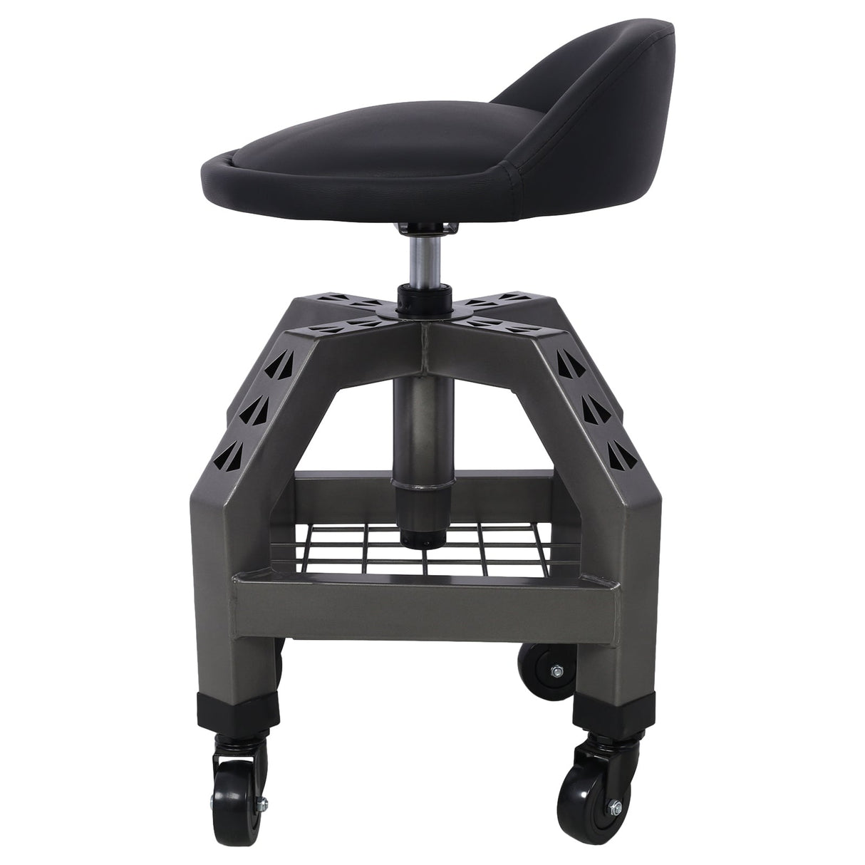 Pneumatic 360 Degree Swivel Stool Mechanics Rolling Creeper Seat Heavy Duty with Casters 300 Lbs Capacity - Gray - Fab Heavy Parts