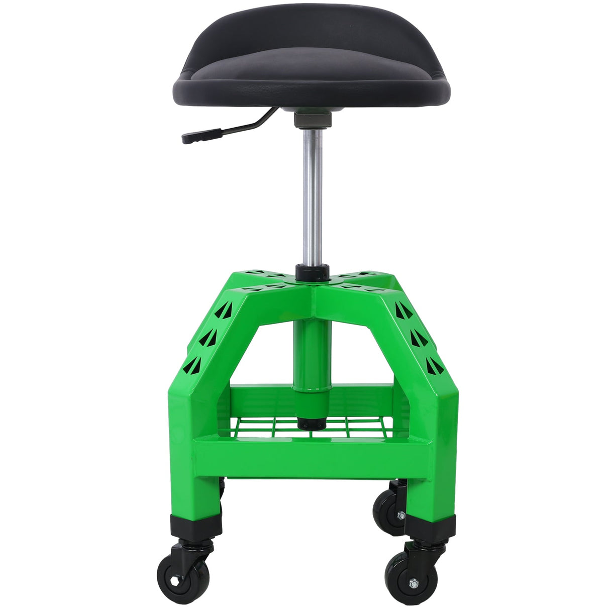 Pneumatic 360 Degree Swivel Stool Rolling Creeper Seat Heavy Duty with Casters 300 lbs Capacity - Green - Fab Heavy Parts