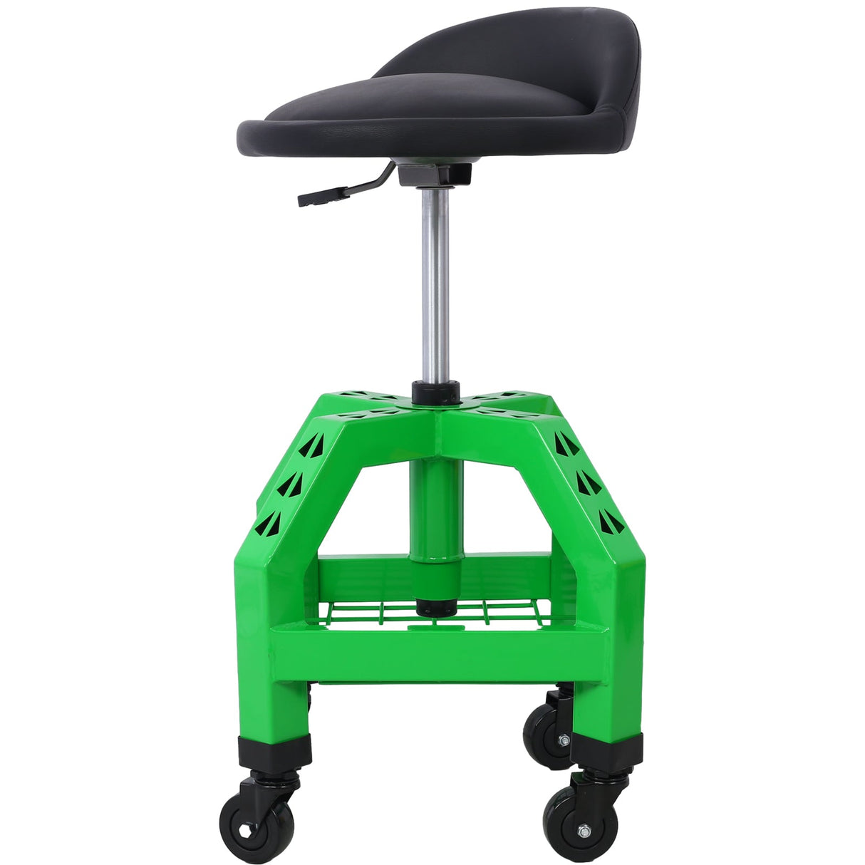 Pneumatic 360 Degree Swivel Stool Rolling Creeper Seat Heavy Duty with Casters 300 lbs Capacity - Green - Fab Heavy Parts