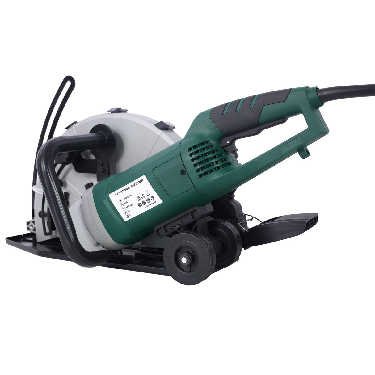 Portable 14" Wet/Dry Electric Corded Circular Concrete Saw/Power Angle Cutter 2600W w/Water Line & Guide Roller With Blade ETL Certificate - Fab Heavy Parts