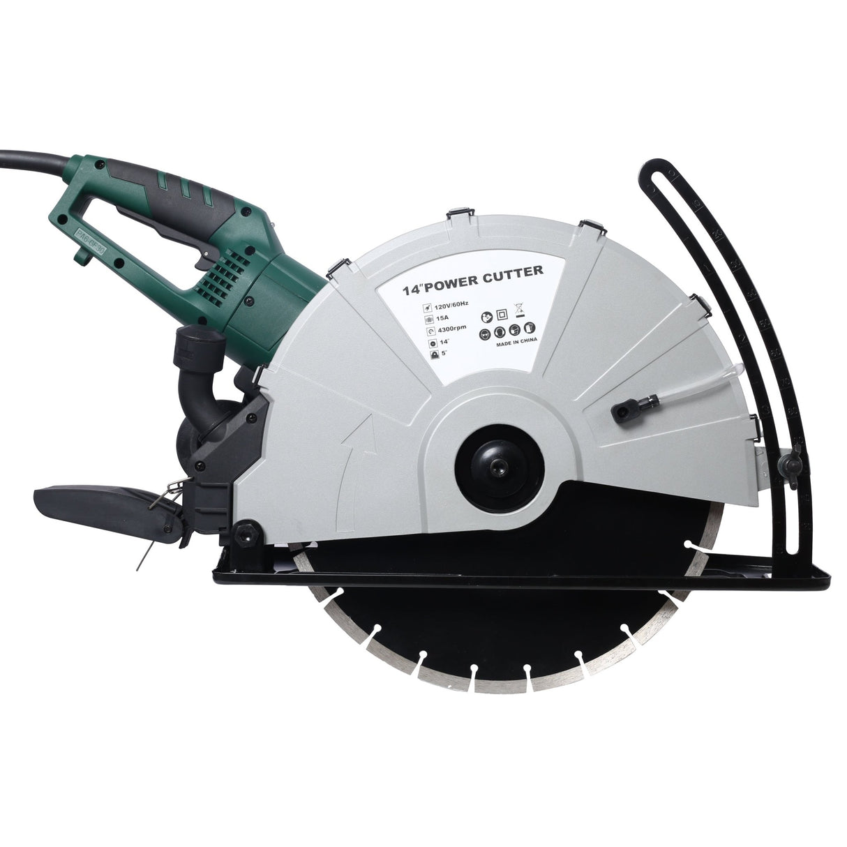 Portable 14" Wet/Dry Electric Corded Circular Concrete Saw/Power Angle Cutter 2600W w/Water Line & Guide Roller With Blade ETL Certificate - Fab Heavy Parts