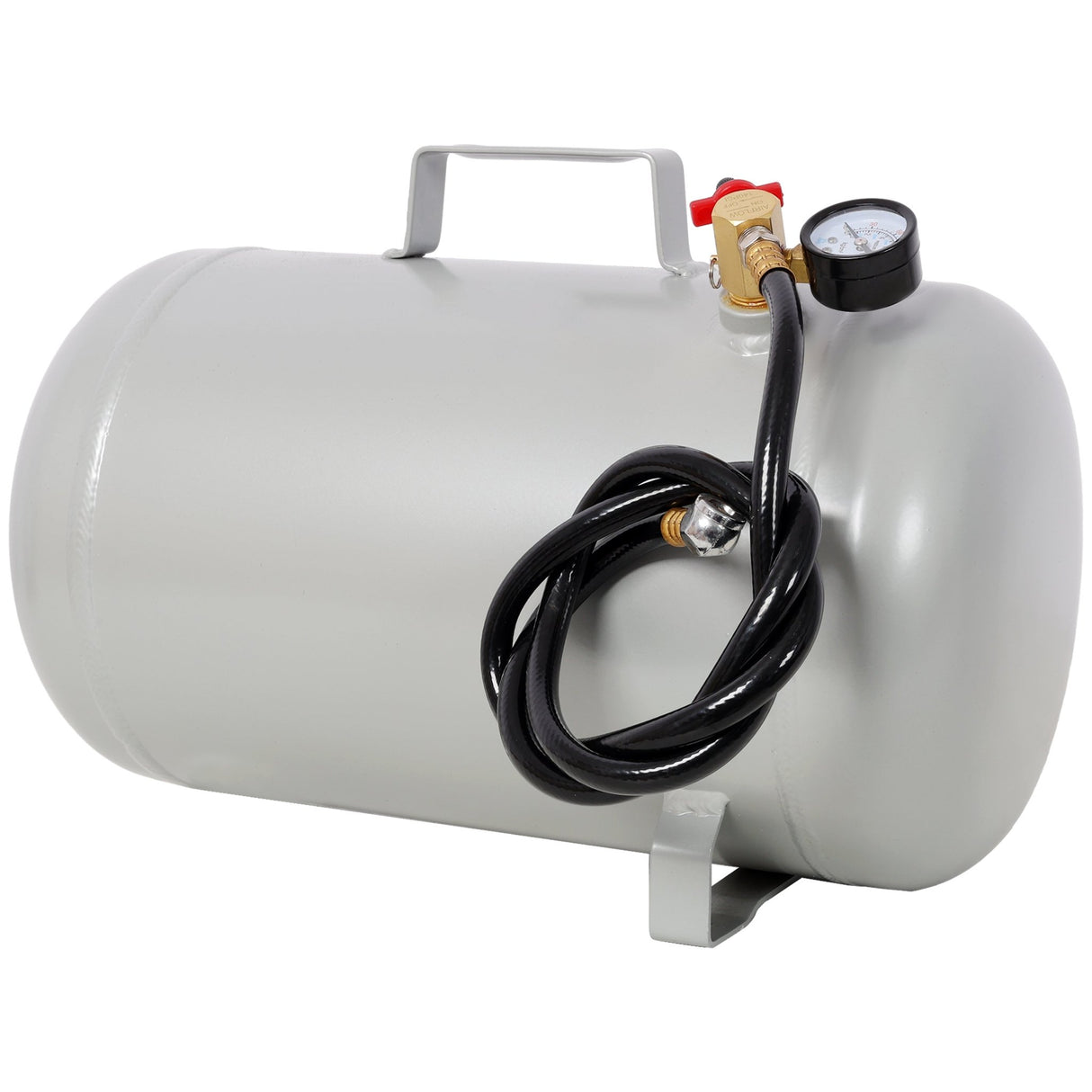 Portable 5 Gallon Aluminum Air Tank Lightweight Durable Air Compressor Tank with Pressure Gauge Safety Valve and 47 Inch Hose for Easy Tool Connection - Fab Heavy Parts