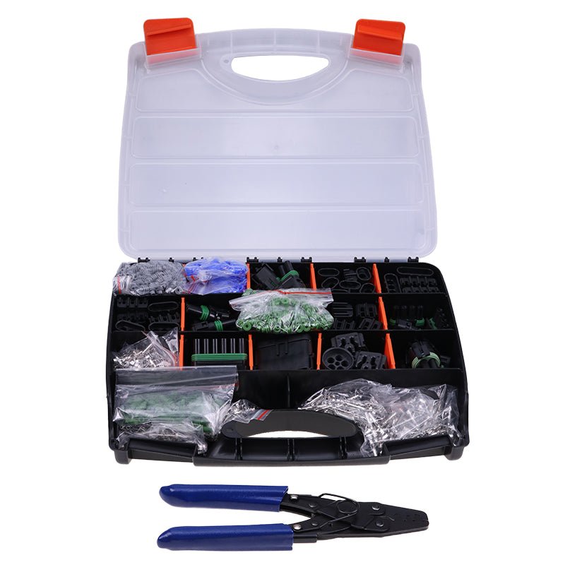 Pro Weather Pack Connector Kit WP - 1104 With Non - Ratcheting Crimp Tool - Fab Heavy Parts