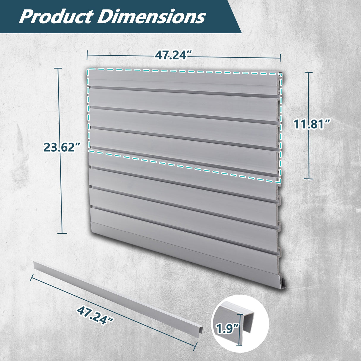 PVC Slat Wall Panels 4ft x 2ft Storage System Heavy Duty Interlocking Design Graphite Finish - Fab Heavy Parts