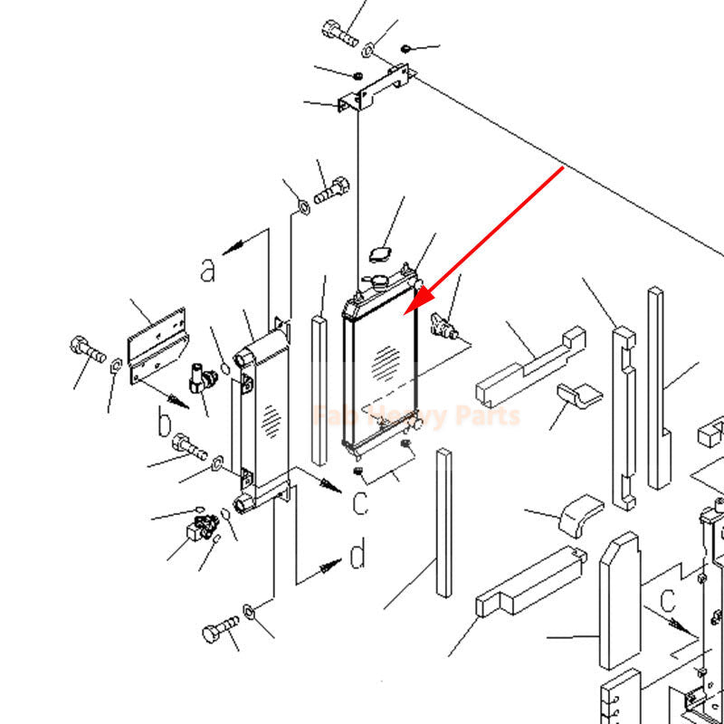Radiator 22K-03-21111 Fits for Komatsu Excavator PC20MR PC22MR PC26MR
