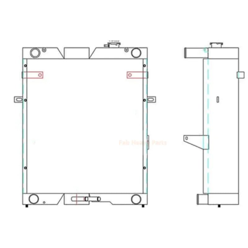 Radiator 42N - 03 - 11170 Fits for Komatsu WB142 - 5 WB146 - 5 WB146PS - 5 WB156 - 5 WB156PS - 5 Loader - Fab Heavy Parts