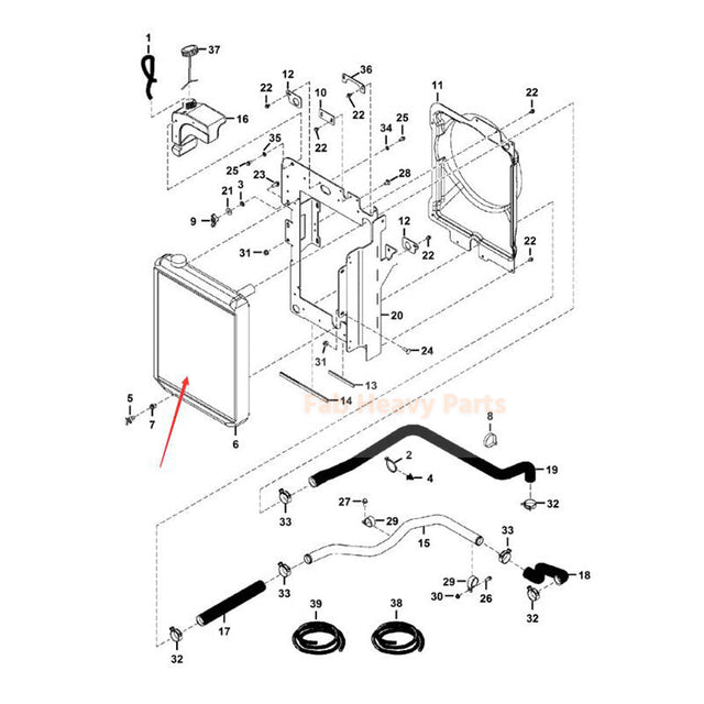 RADIATOR 6679831 FITS FOR PARA SA BOBCAT EXCAVATOR 430 430D 435 435G 435D
