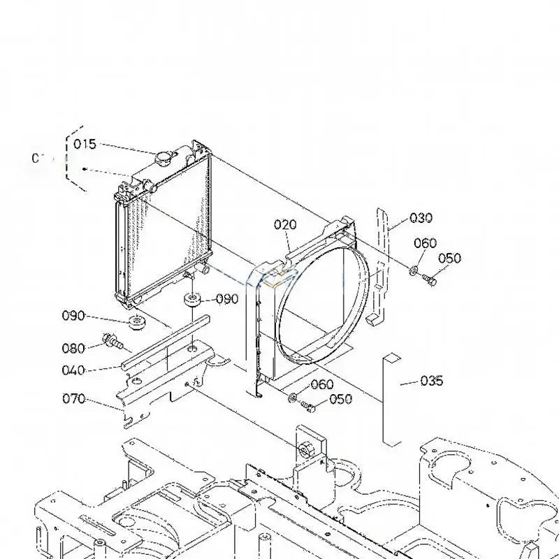 Radiator RB557 - 42300 for Kubota Excavator U27 - 4 - Fab Heavy Parts