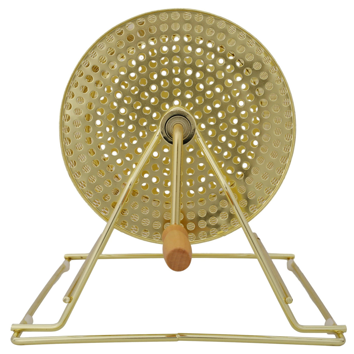 Raffle Ticket Spinner 12 x 8 Inch Drum Lottery Spinning Drawing Brass Plated Roll Box with Wooden Turning Handle Holds 2500 Tickets or 100 Ping Pong Balls for Events - Fab Heavy Parts