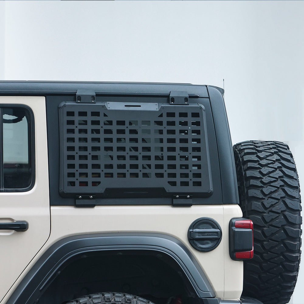 Rear Window Molle Panel Modular Storage for 2018 - 2023 Jeep Wrangler JL 4 Doors Driver Side - Fab Heavy Parts