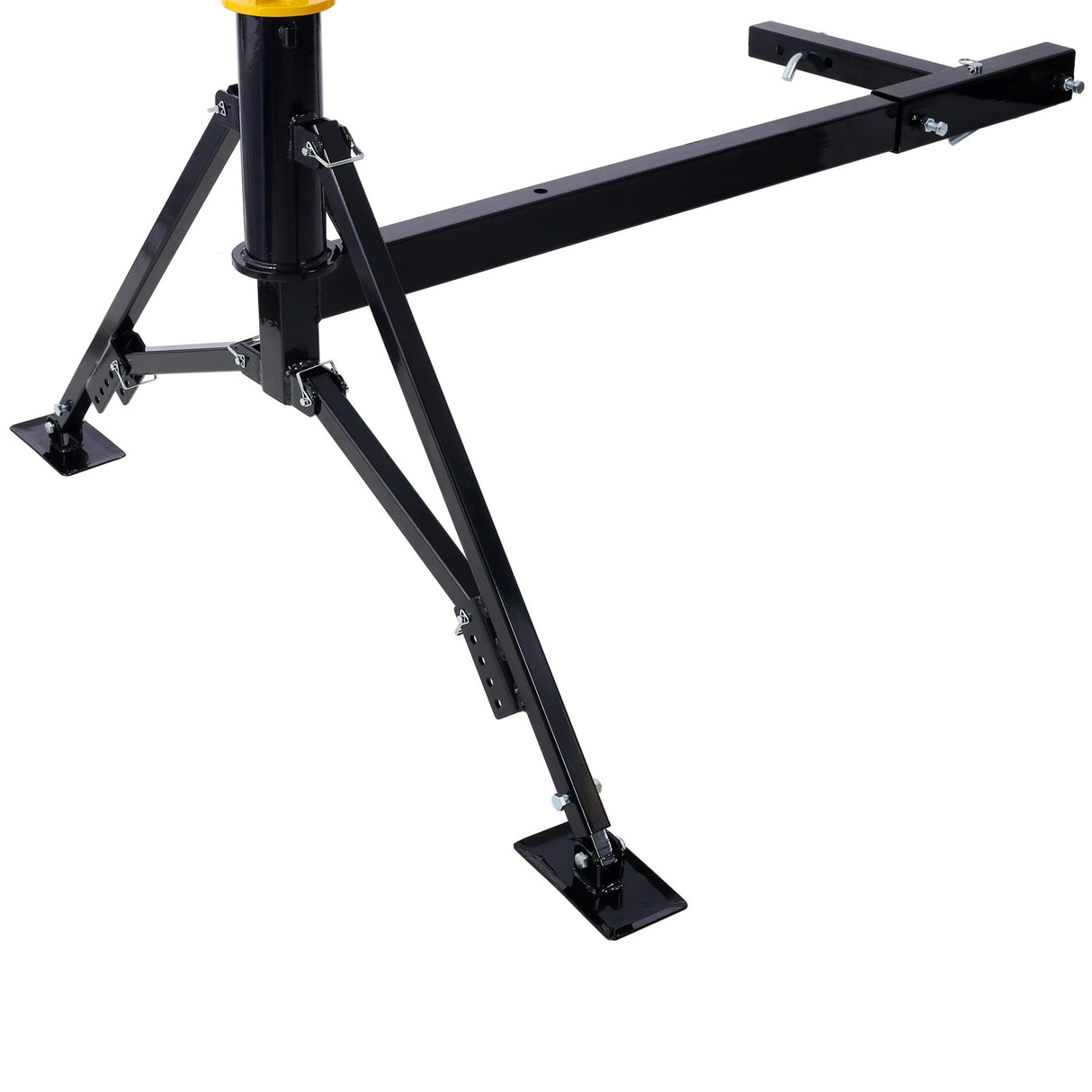 Receiver Hitch Mounted Hydraulic Swivel Pickup Truck Crane 1000 lbs Capacity With 3 Boom Capacities of 500 lbs 750 lbs and 1000 lbs - Yellow - Fab Heavy Parts