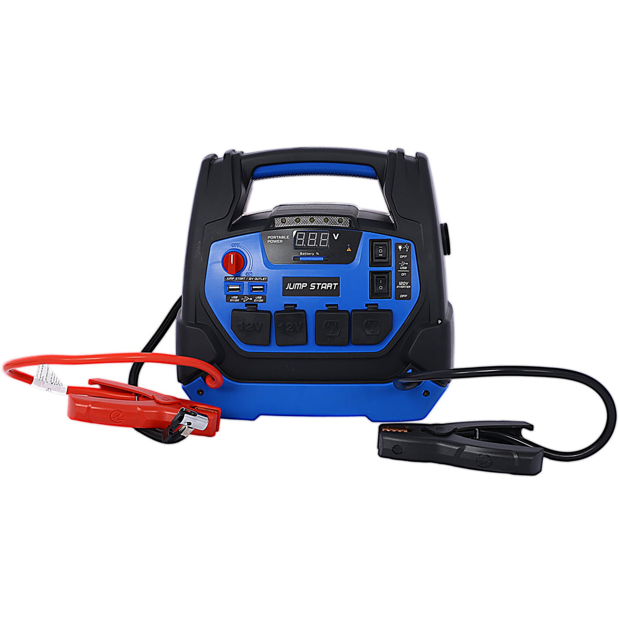 Rechargeable Jump Starter 1800 Amps with Air Compressor 12V DC USB Power Station - Fab Heavy Parts