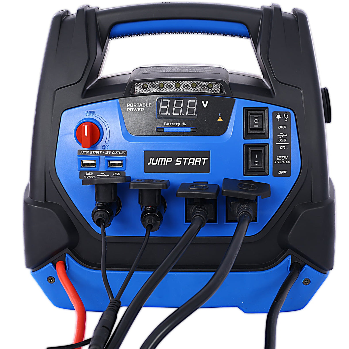 Rechargeable Jump Starter 1800 Amps with Air Compressor 12V DC USB Power Station - Fab Heavy Parts
