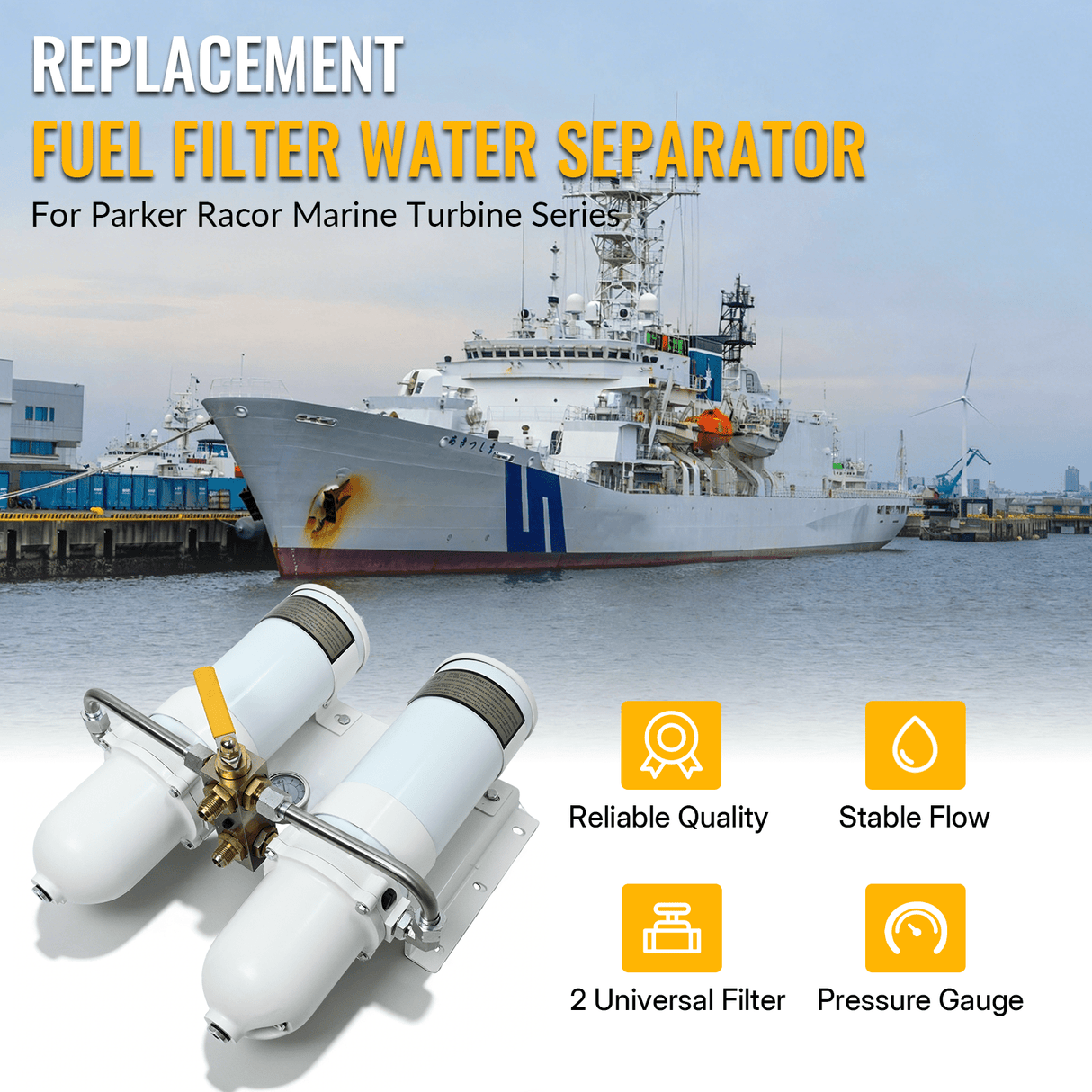 Replacement Fuel Filter Water Separator 751000MAXM10 751000MAXM Fits For Racor Turbine Series - Fab Heavy Parts