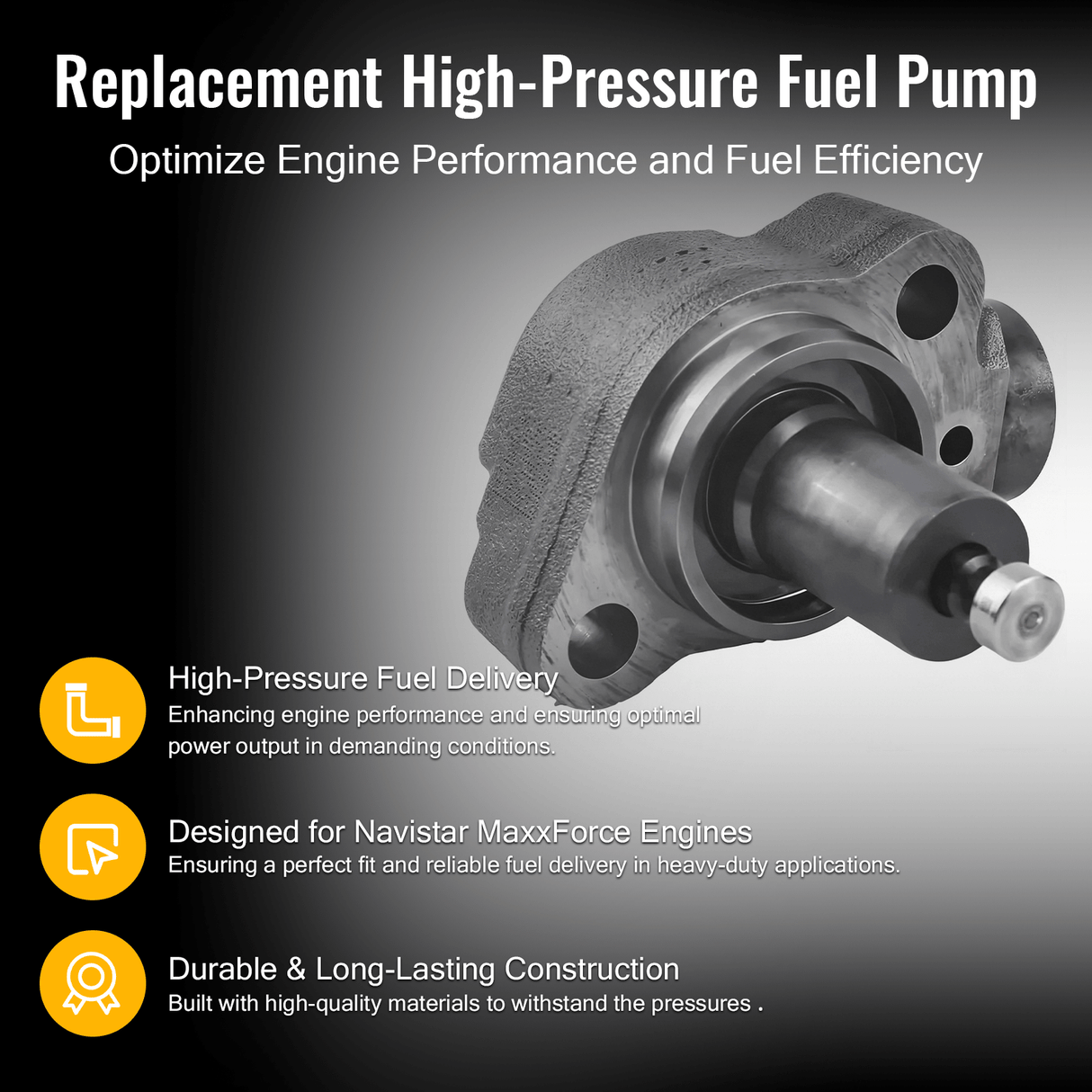 Replacement High Pressure Fuel Pump Cylinder Head 0445020126 Fits for Navistar MAXXFORCE 13 11 15 - Fab Heavy Parts