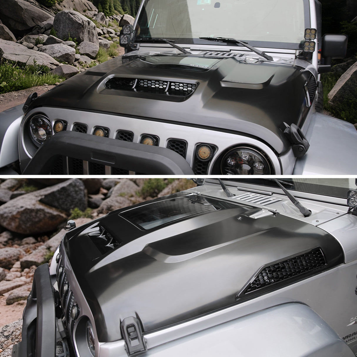 Replacement Hood Vented Heat Dispersion Fits for 2007 - 2018 Jeep Wrangler JK JKU - Fab Heavy Parts