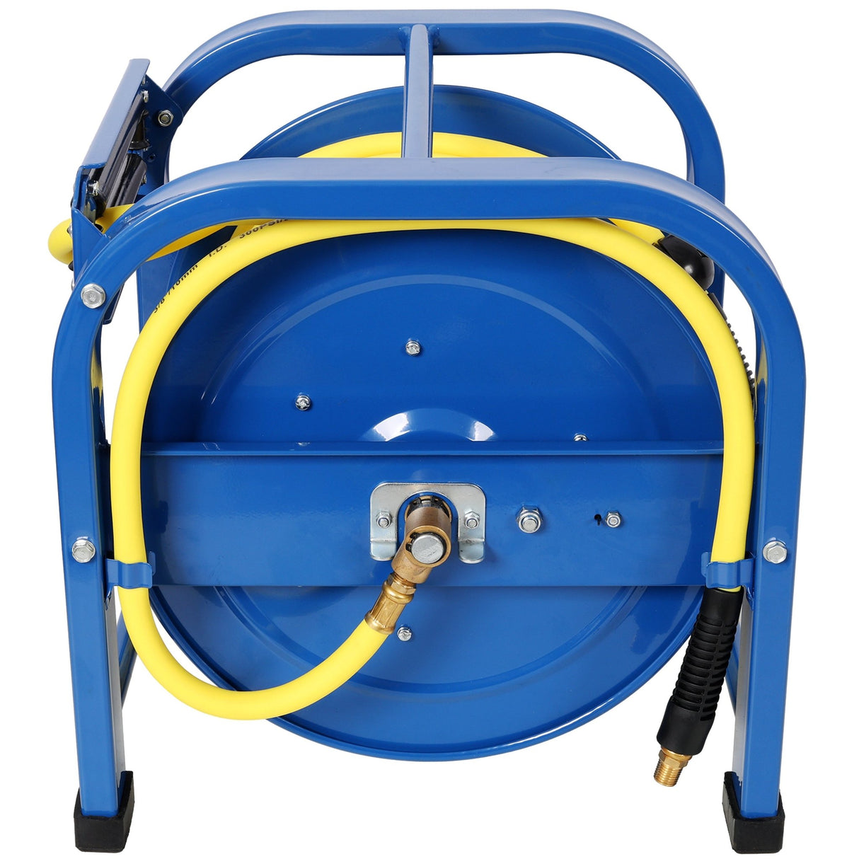 Retractable Air Hose Reel 3/8" x 100 Feet 300 PSI Spring - Driven Steel Heavy Duty Industrial Hybrid Hose Portable - Fab Heavy Parts