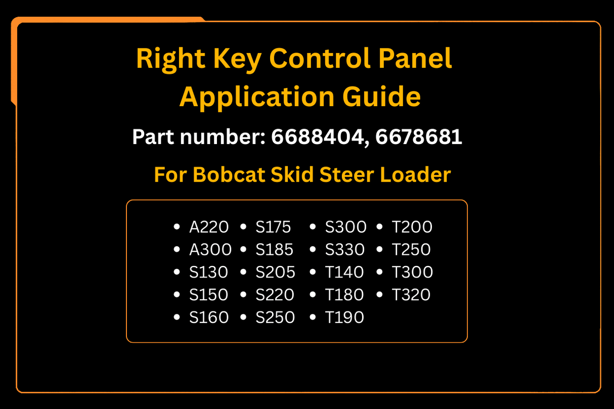 Right Key Control Panel 6688404 Aftermarket Replacement For Bobcat S220 S300 T140 S150 S175 S185 S205 - Fab Heavy Parts