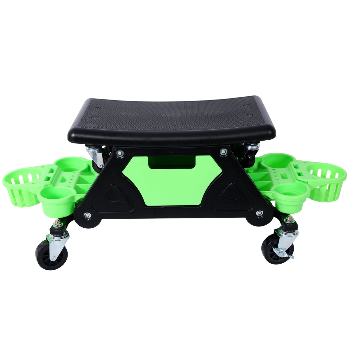 Roller Mechanic Detailing Creeper Utility Seat Stool with Wheels Removable Tool Trays Drawer 300 Lbs Capacity - Green - Fab Heavy Parts