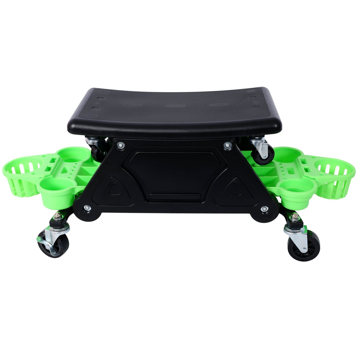 Roller Mechanic Detailing Creeper Utility Seat Stool with Wheels Removable Tool Trays Drawer 300 Lbs Capacity - Green - Fab Heavy Parts